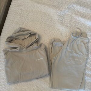 TALENTLESS Light Gray Hoodie and Sweatpants Set